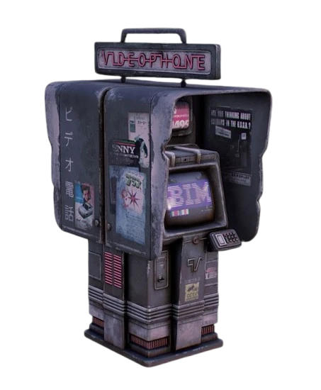 Cyberpunk phone booth